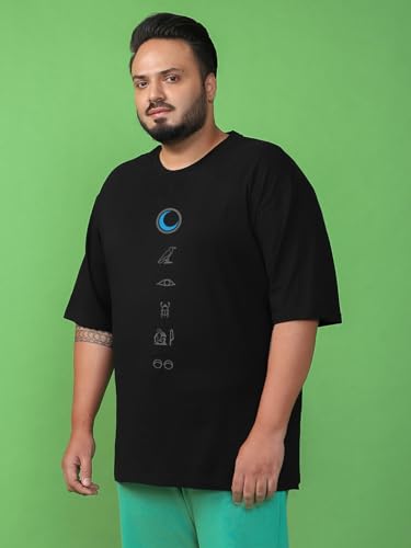 Bewakoof Official Marvel Merchandise Moon Knight Mens Graphic Printed Oversized Fit Half Sleeve Round Neck Cotton Plus Size T-S
