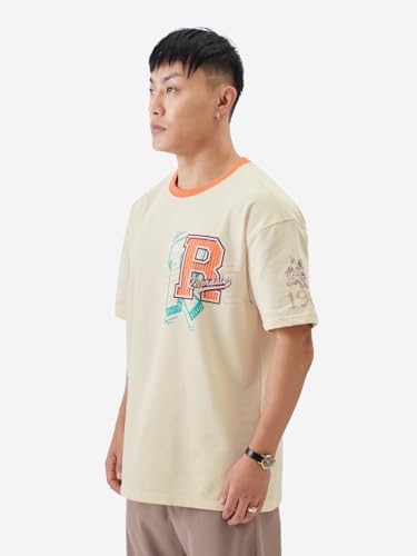 The Souled Store Archie: Riverdale Varsity Oversized T-Shirts Off White Oversized T Shirts For Cotton Casual Half Sleeves Baggy