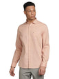 Turtle Men Cotton Banana Slim Fit Solid Pink Casual Shirt