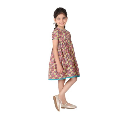 Fabindia Girl's Cotton Printed Missing Casual Dress