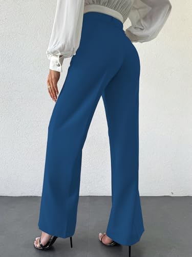 Shasmi Womens Solid Morpeach Color High Waist, Wide Straight-Leg Loose Fit, Front Button Closure, Simple Daily Casual Long Pant