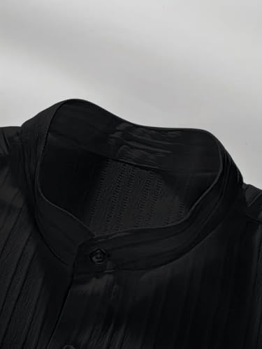 Greciilooks Solid For Casual Stylish Textured Regular Fit Black
