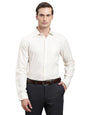 Turtle Men Cream Regular Fit Dobby Pure Cotton Formal Shirt