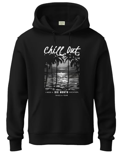 ADRO Hoodies for Men | Printed Regular Fit Hoodie | Cotton Hoodie | Mens Hoodies | Sweatshirt for Men | Hooded Hoodie | H24-CHIL