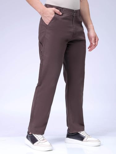 The Indian Garage Co Men Relaxed Straight fit Solid Mid-Rise Trousers