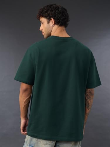 The Souled Store Tom & Jerry: Mischievous Men and Boys Short Sleeves Round Neck Green Embroidered Casual Lightweight Cotton Over