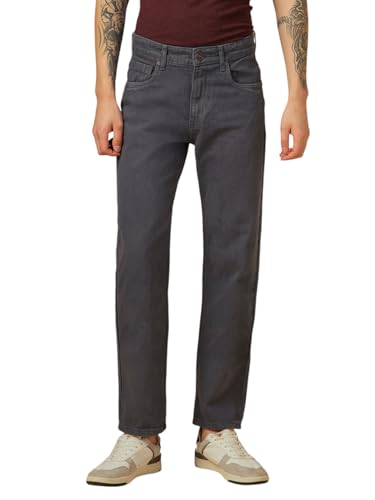 Dennis Lingo Men Relaxed Fit Cotton Solid Jeans Grey