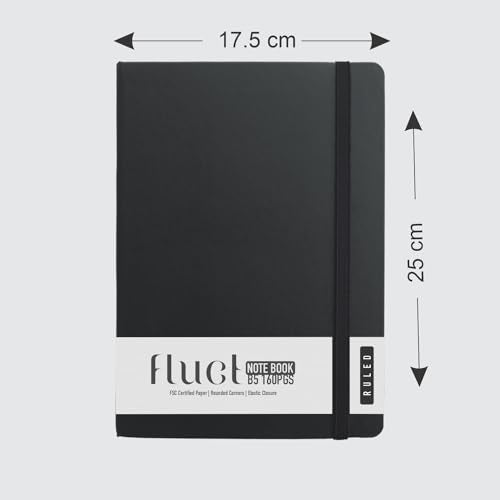 Anupam Fluct B5 Ruled Journal | 160 Pages | 80Gsm | Matte Finish Pvc Cover Notebook | Ph Neutral And Acid Free Paper | Matching
