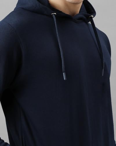 ADRO Men's Printed Hoodie - Navy Blue, Size 30, Model H24-PLN-NB, Comfortable Cotton Blend