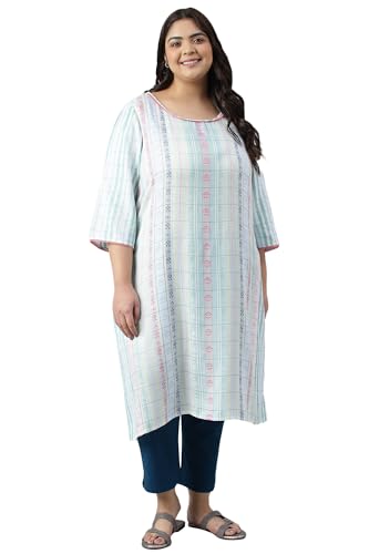 Aurelia Viscose Women Dobby Floral Yarn Dyed Straight Kurta