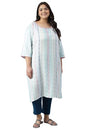 Aurelia Viscose Women Dobby Floral Yarn Dyed Straight Kurta