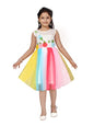 Aarika Girls Multi Colour Embellished Self Design Net Frock (6 Month-6 Years)