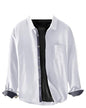 Pinkmint Men Cotton Soild Spread Collar Long Sleeve Shirt Formal Wear White