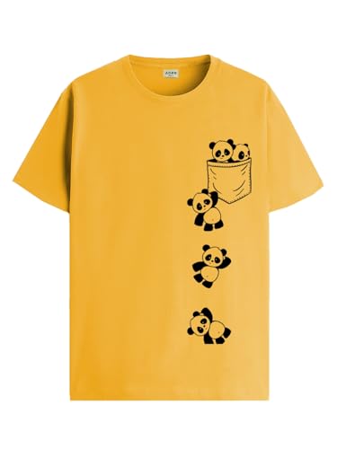 ADRO Tshirt for Men | Printed T Shirt for Men | 100% Cotton T-Shirt |Printed T Shirt | T-Shirts | RN24-POC-MU-XL Mustard