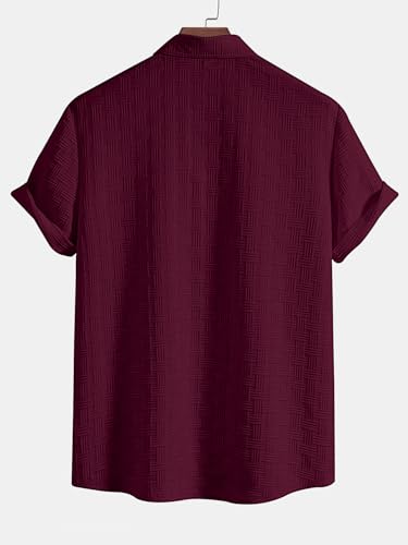 Leriya Fashion Mens Solid Regular Fit Shirt (LF-MS-6246_Maroon