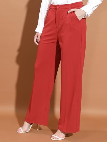 Ketch WomenS Regular Casual Pants (Khpn000008_Red