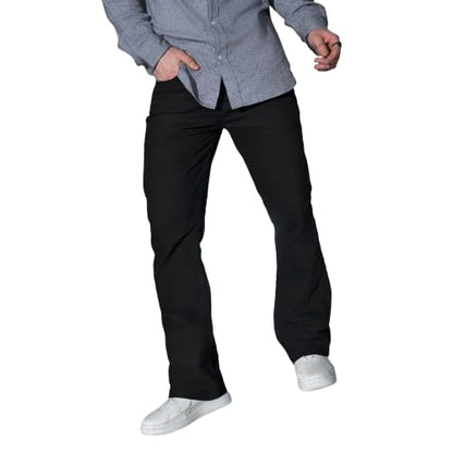 Hubberholme Men Black Regular Boot Cut Fit Jeans