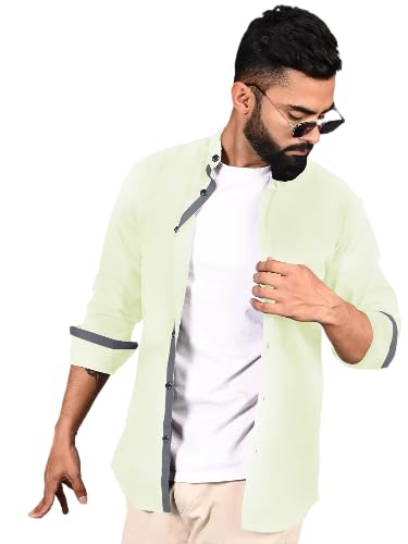 Tee Projekt Shirt for Men Cotton Spread Collar Button Down Long Sleeve Shirt Home, Regular, Home (Pack of 1)