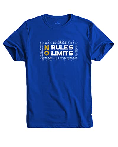 ADRO No Rules No Limits Mens Printed T-Shirt (RNR-M-LIM-RB_Royal Blue_XL)
