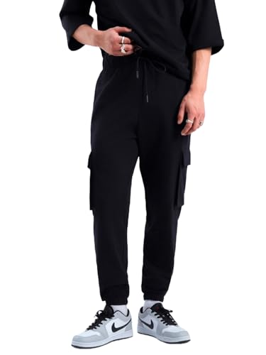 Bewakoof Air 1.0 MenS Solid Oversized Joggers_552880_Black_3Xl