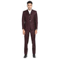 Turtle Men Terylene Rayon Tailored Fit Brown Party Suits (3 Piece)