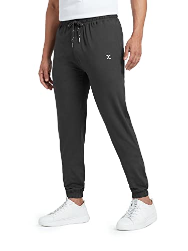 XYXX Mens Cotton Modal Joggers - Relaxed Fit, Antimicrobial, High Stretch, Sweat Absorbent Solid Ace Loungewear with Zippered P