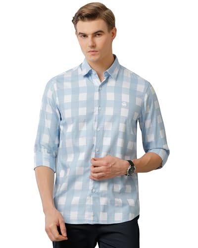 ADRO Elegant Essentials Giza Cotton Men's Casual Shirts (SHI-CH-SK_SkyBlue_S)