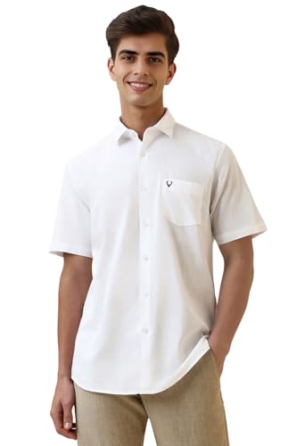 Allen Solly Men Solid Casual Short Sleeve Shirt