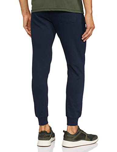The Indian Garage Co Men Slim Fit Solid Mid-Rise Knitted Joggers Navy Blue