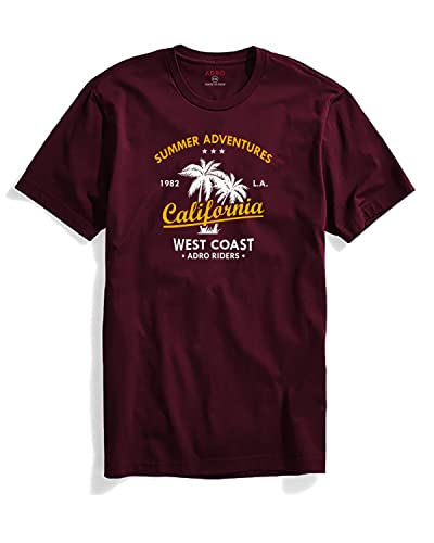 ADRO Summer Adventures California Mens Printed T-Shirt (L, Maroon)