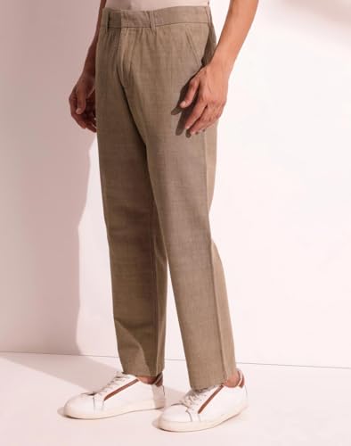 Fabindia MenS Straight Trousers (1039589Khaki_Khaki