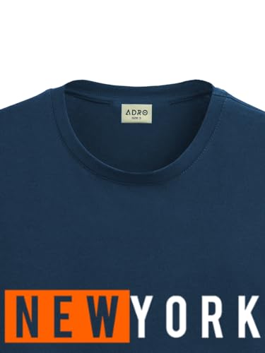 ADRO Men's Solid Regular Fit T-Shirt (RN24-NKY-SB_Teal