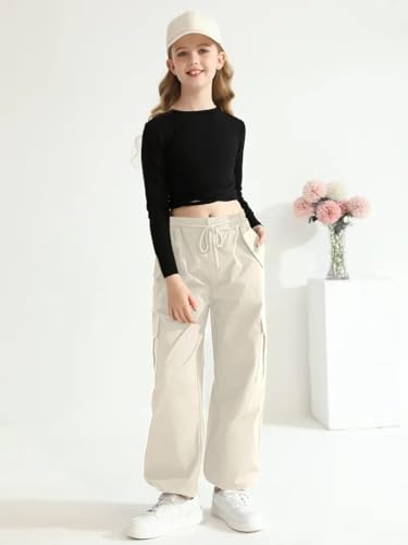 TAGAS Regular Cargo Pant ||Relaxed Trouser Joggers for Girls || (GC-45_Cream
