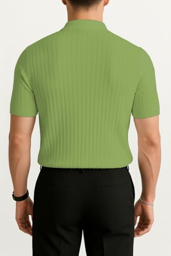 Leriya Fashion MenS Cotton Regular Fit Polo T-Shirt  Plain & Comfortable Light Green