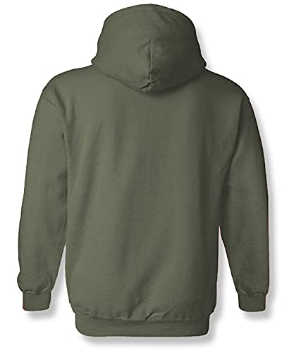 ADRO Men's Cotton Neck Hooded Sweatshirt (H21-M-LIM-OL_Olive)