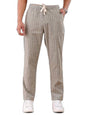 The Indian Garage Co Men Regular Fit Vertical Striped Mid-Rise Elasticated Trousers Olive