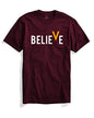 ADRO Men's Believe Design Printed T-Shirt (L, Maroon)