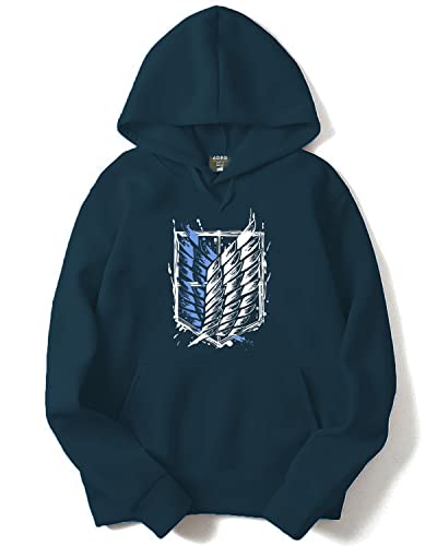 ADRO Men's Cotton Neck Hooded Sweatshirt (H22-2-WINN-SB_Teal_XL)