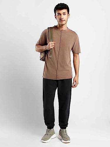Nobero MenS Relaxed Track Pants (1M-Bwjg-R0094_Black