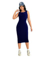 Toochki Dress For Women | Bodycon Fit Dress | Dresses For Women | One Piece Dress For Women | Blue Dress | Midi Length Dress | L