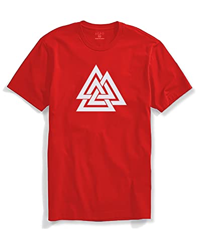 ADRO Triangle Mens Printed T-Shirt (RNR-M-TKT-RD_Red_XL)