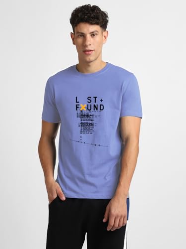 Nobero MenS Regular Fit T-Shirt (1M-Twts-C0780_Periwinkle