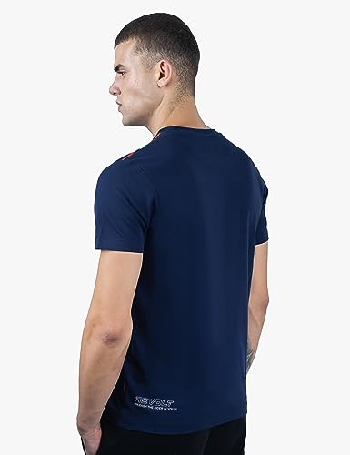 REVOLT Solid Slim Fit Men's Casual Round Neck 100% Cotton T-Shirt-Shoulder Print
