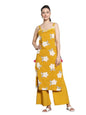 Stylum Women's Floral Printed Cotton Straight Kurta Palazzo Set (KPMUSTARDCOLL_Mustard)