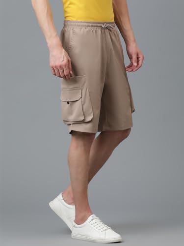 KOTTY Mens Cargo Shorts with Multiple Pockets  Ideal for Hiking & Adventure(Beige,L)