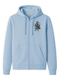 ADRO Mens Regular Fit Sky Blue Zip-Up Hoodie for Man | 320 GSM Cotton Poly Fleece Zipper Sweatshirt with Soft Fabric & Printed H