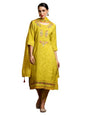 Varanga Women Floral Motif Thread Embroidered Yoke Kurta With Trouser & Dupatta
