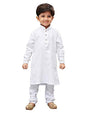 Vastramay Boys Cotton White Kurta Pyjama Set - Classic Ethnic Attire For Timeless Style, Cultural Celebrations & Independence D