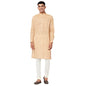 Fabindia Men Printed Slim Fit Long Kurta With Cuff Cotton_L Beige