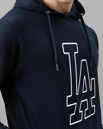 ADRO Men's Printed Hoodie - Cotton, Navy Blue, Size 16.5, Model H24-LA-NB